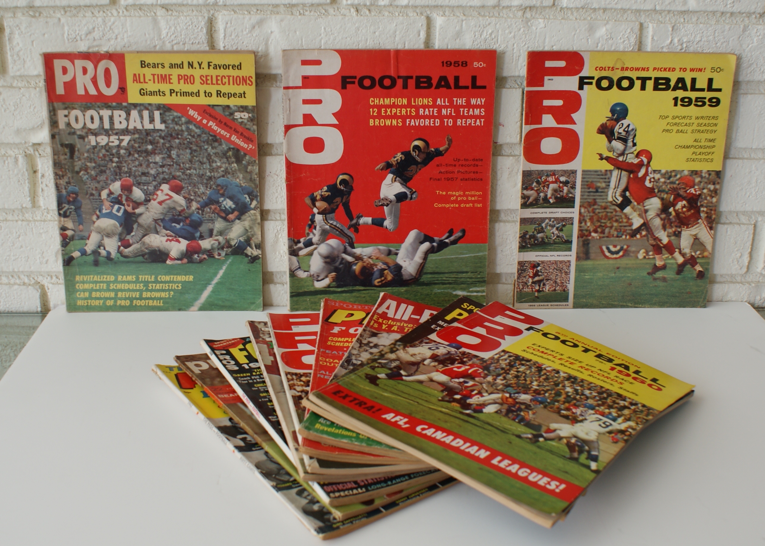 (12) Pro Football Yearbooks 57'-68'