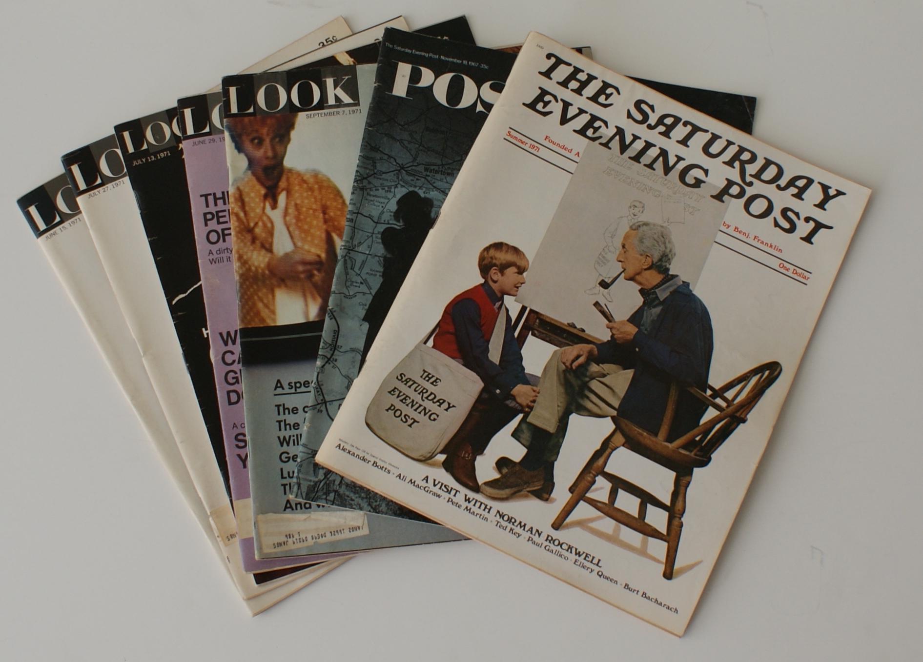 Vintage Saturday Evening Post and Look Magazines