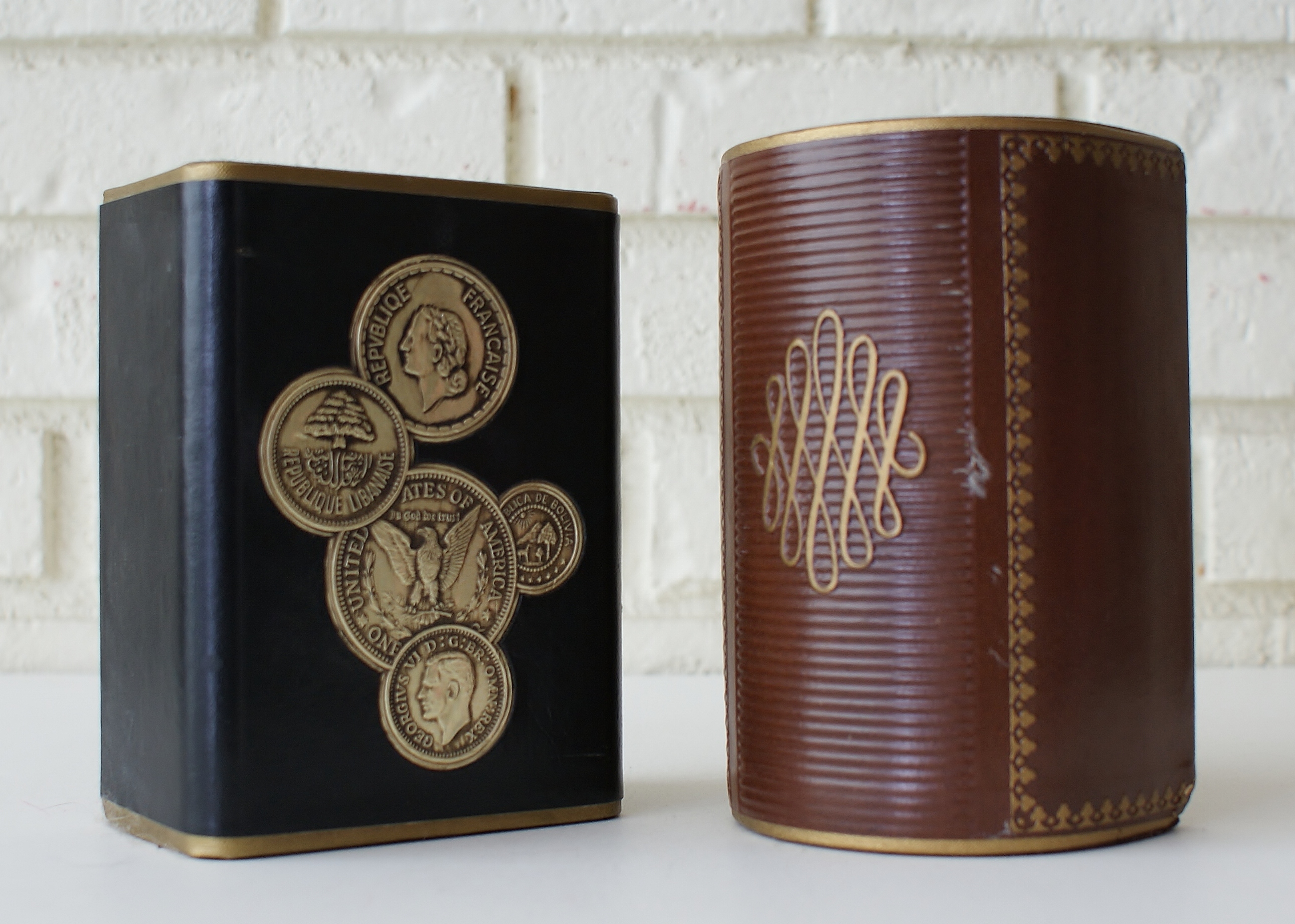 Vintage Leather Bookends