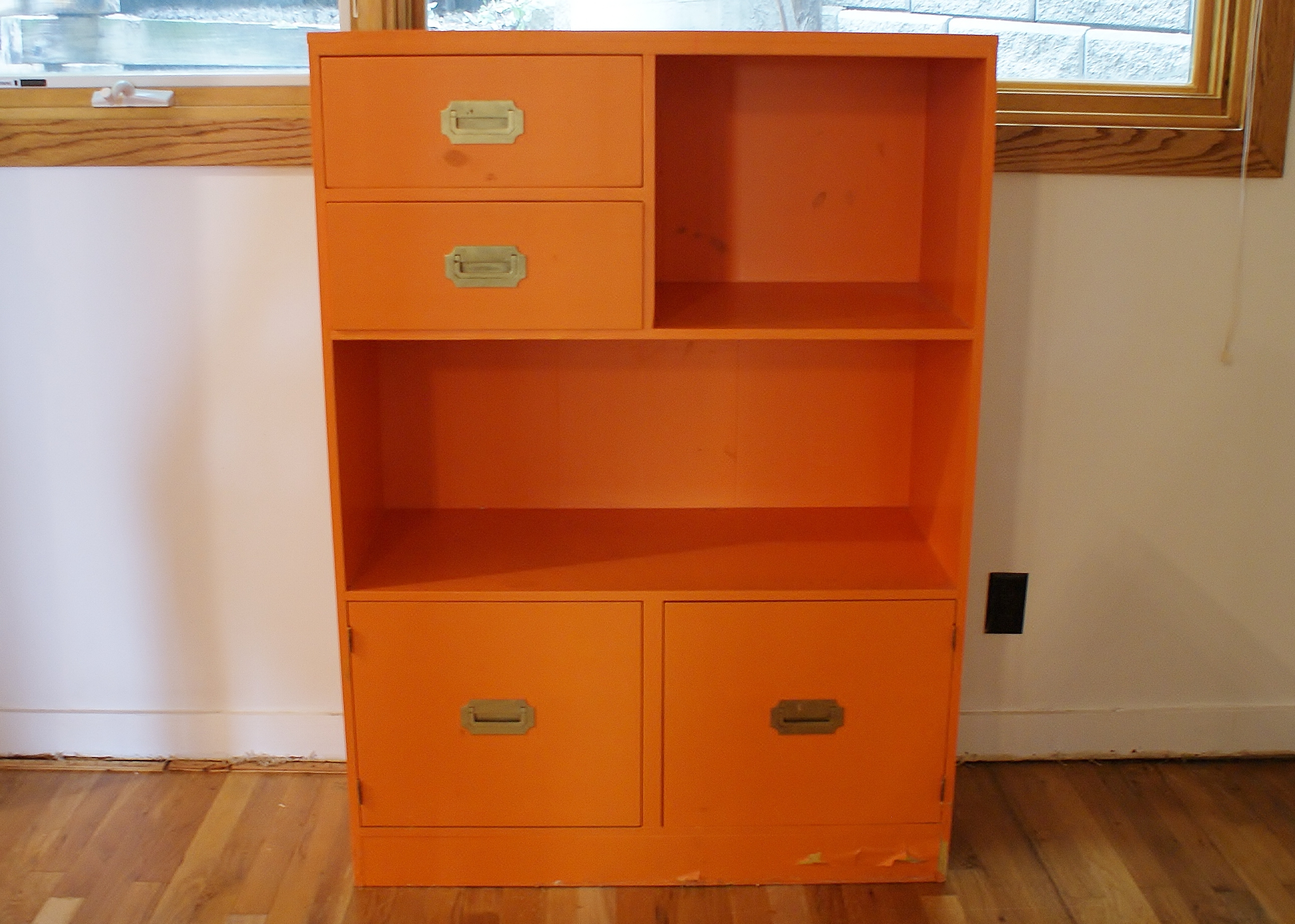Mid Century Orange Bookcase
