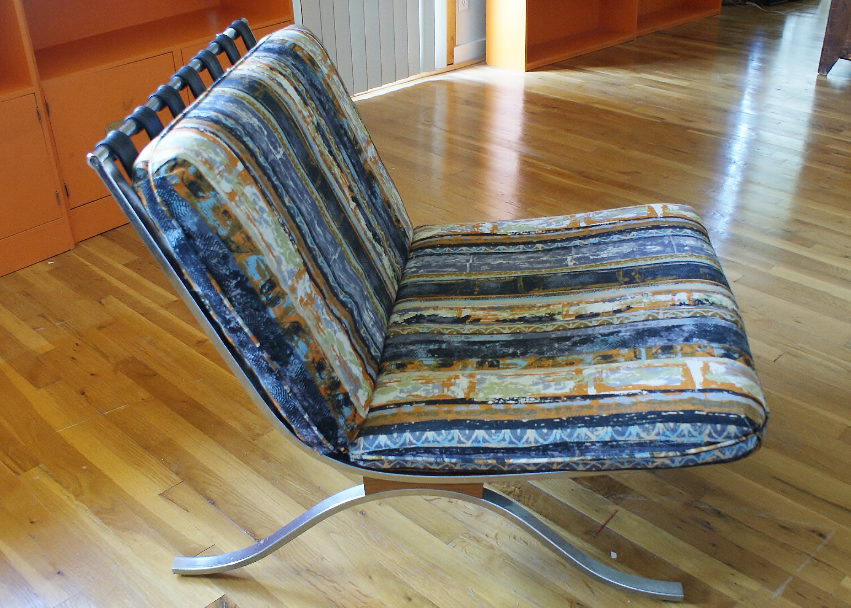 (2) Mid Century Barcelona Stye Chairs