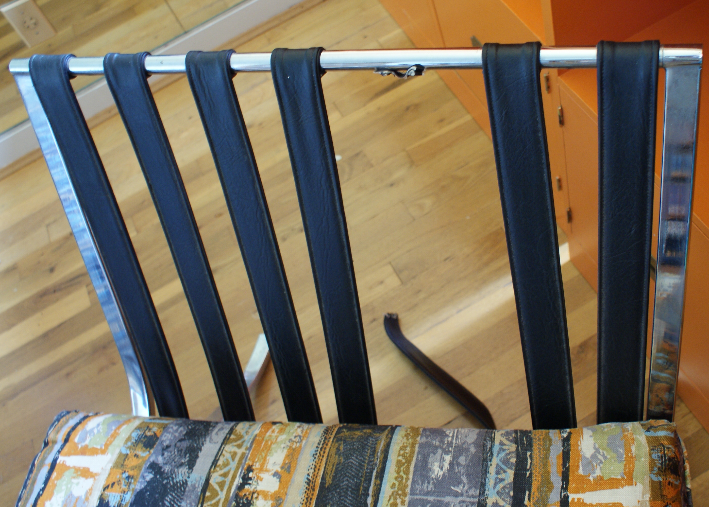 (2) Mid Century Barcelona Stye Chairs