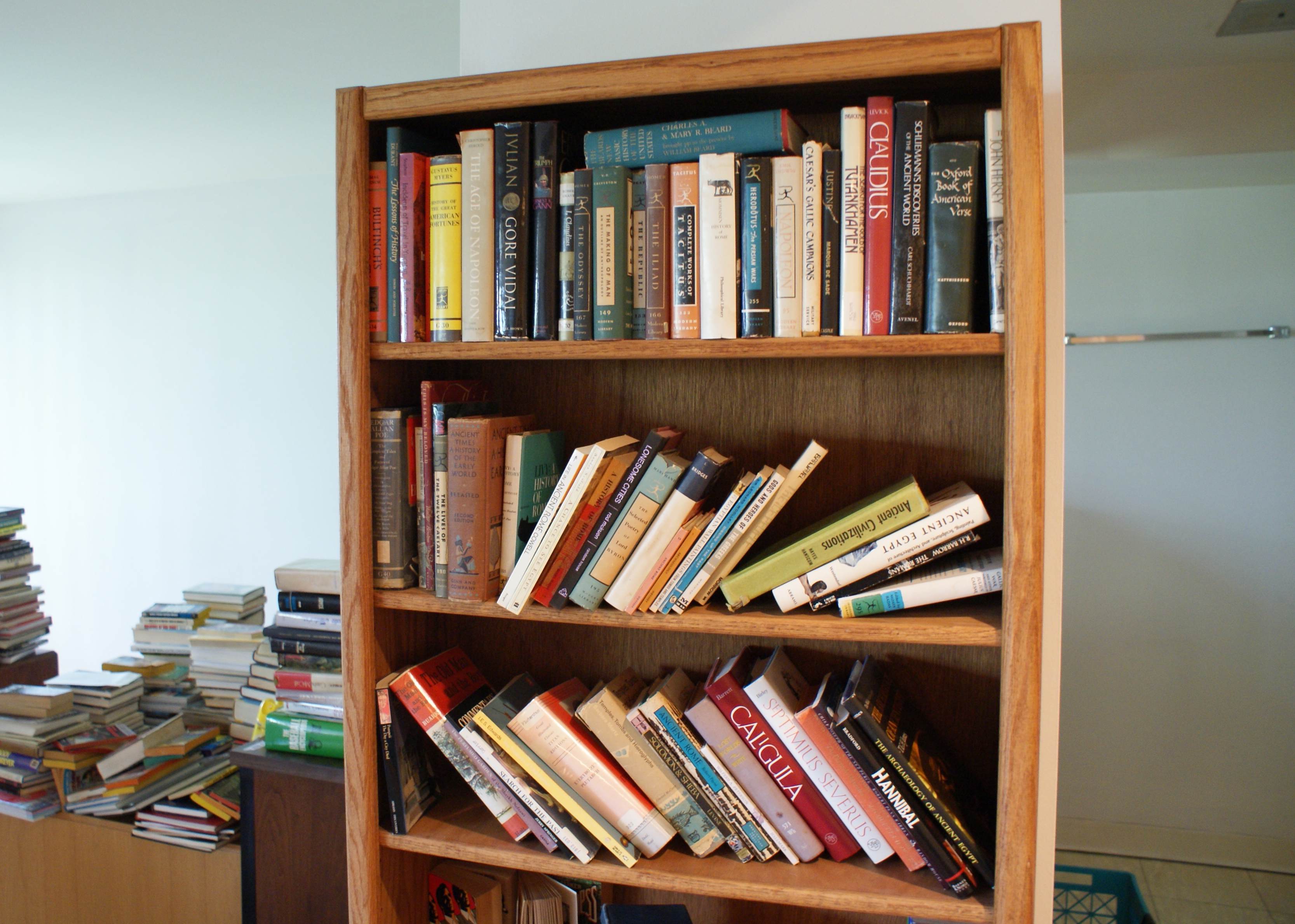 Mid Century Solid Oak 6 Shelf Bookcase