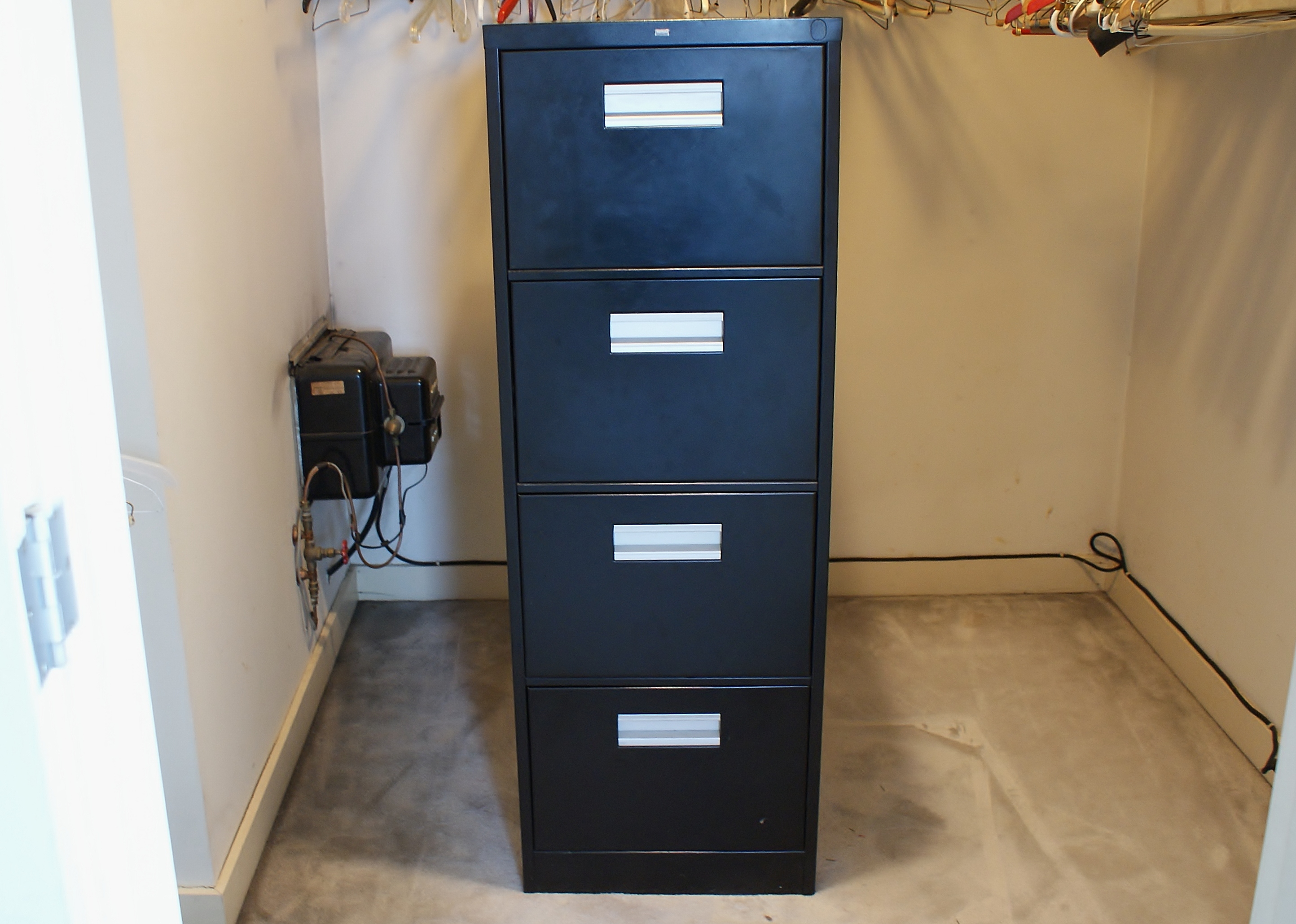 Black 4 Drawer File Cabinet