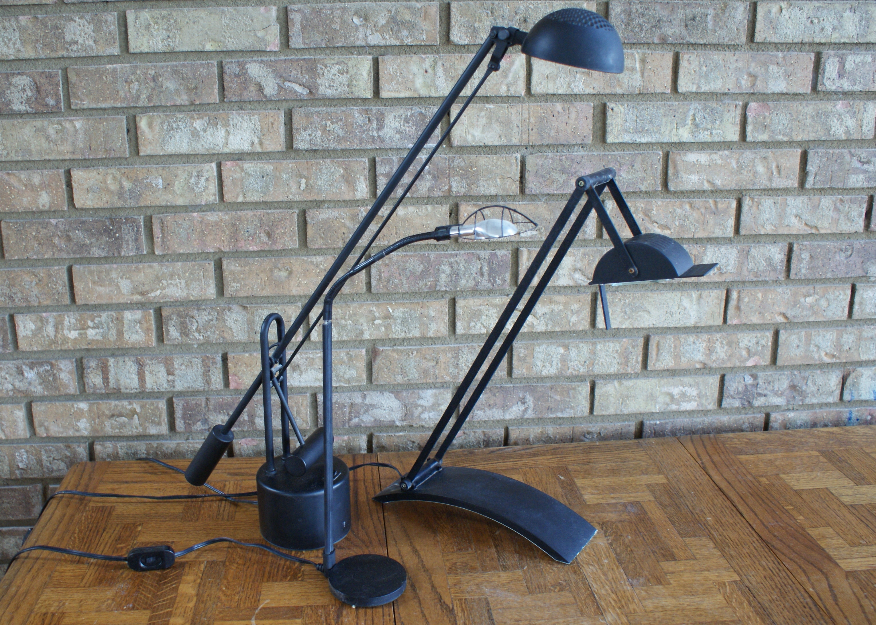 (3) Modern Black Metal Table Lamps