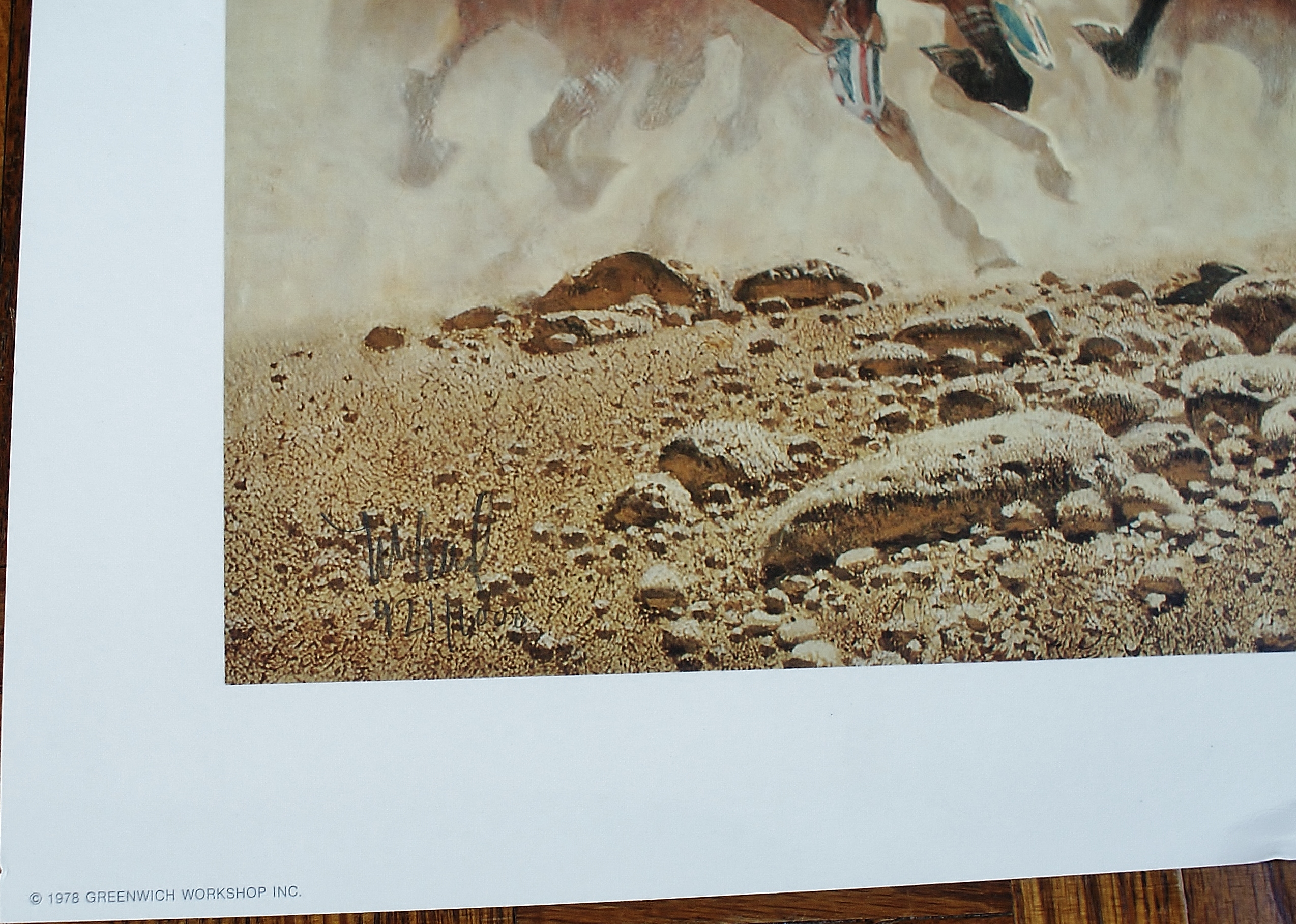 Frank McCarthy Print Native Americans Charging Train Print