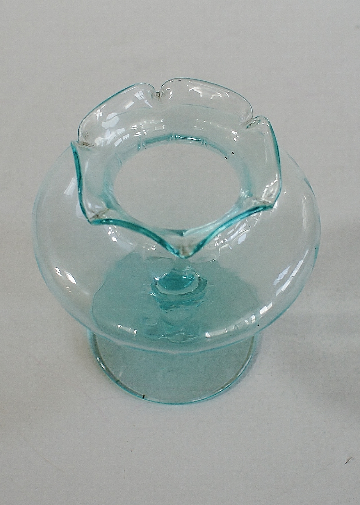 Blue Depression Glass Fluted Vase