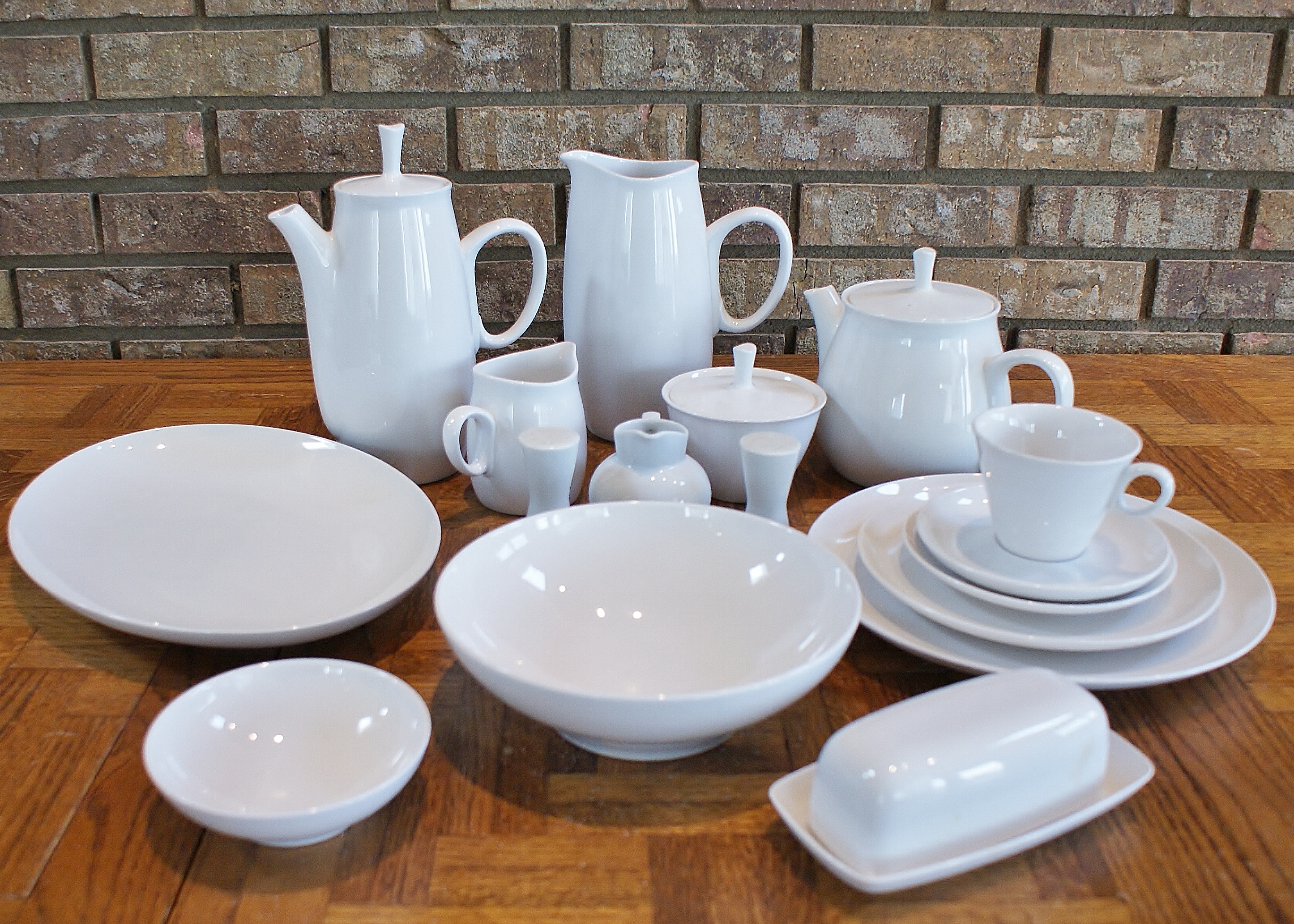 (83) piece Franciscan White Stoneware Dish Set