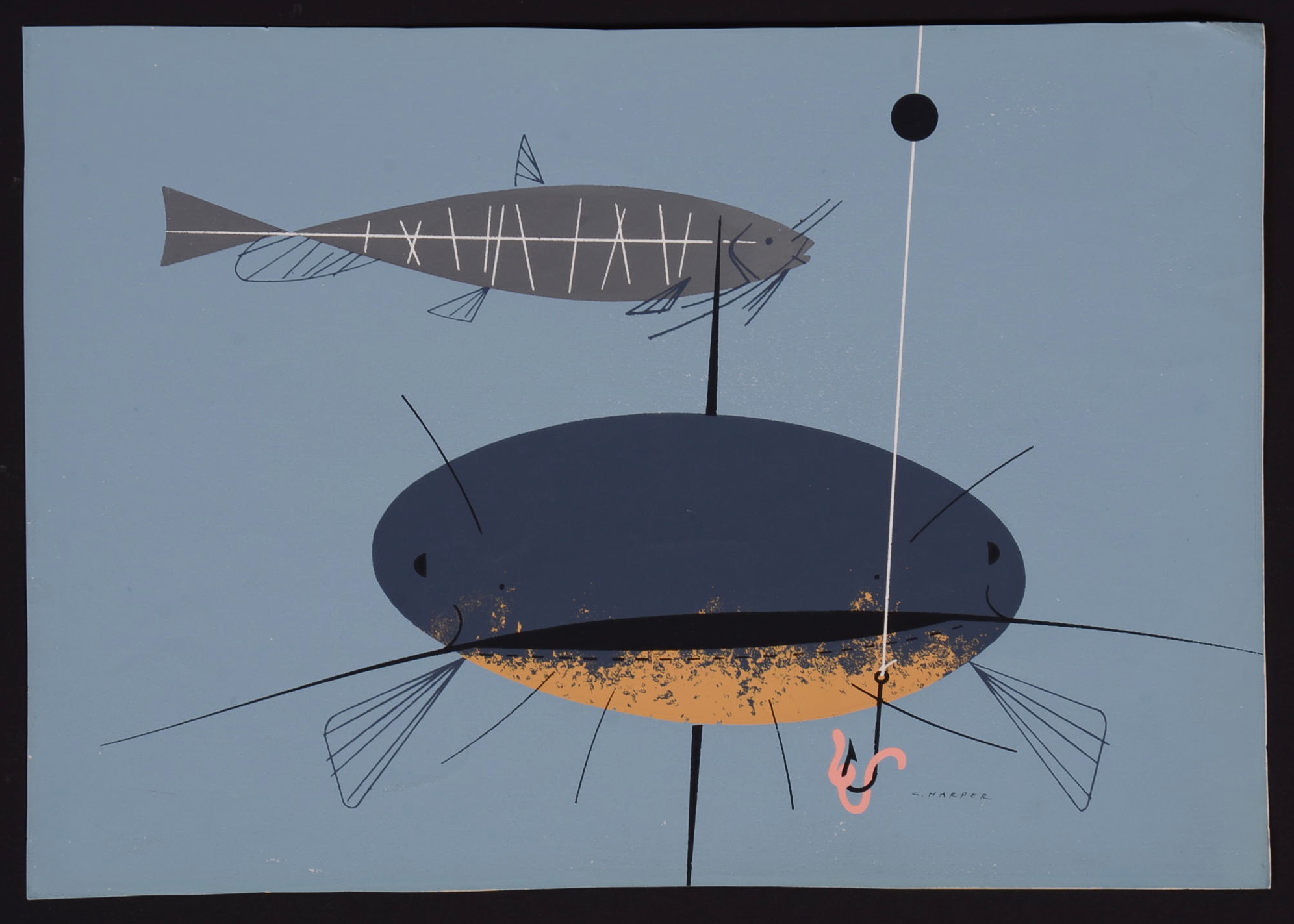 Charley Harper Ford Times "Cat Fish"