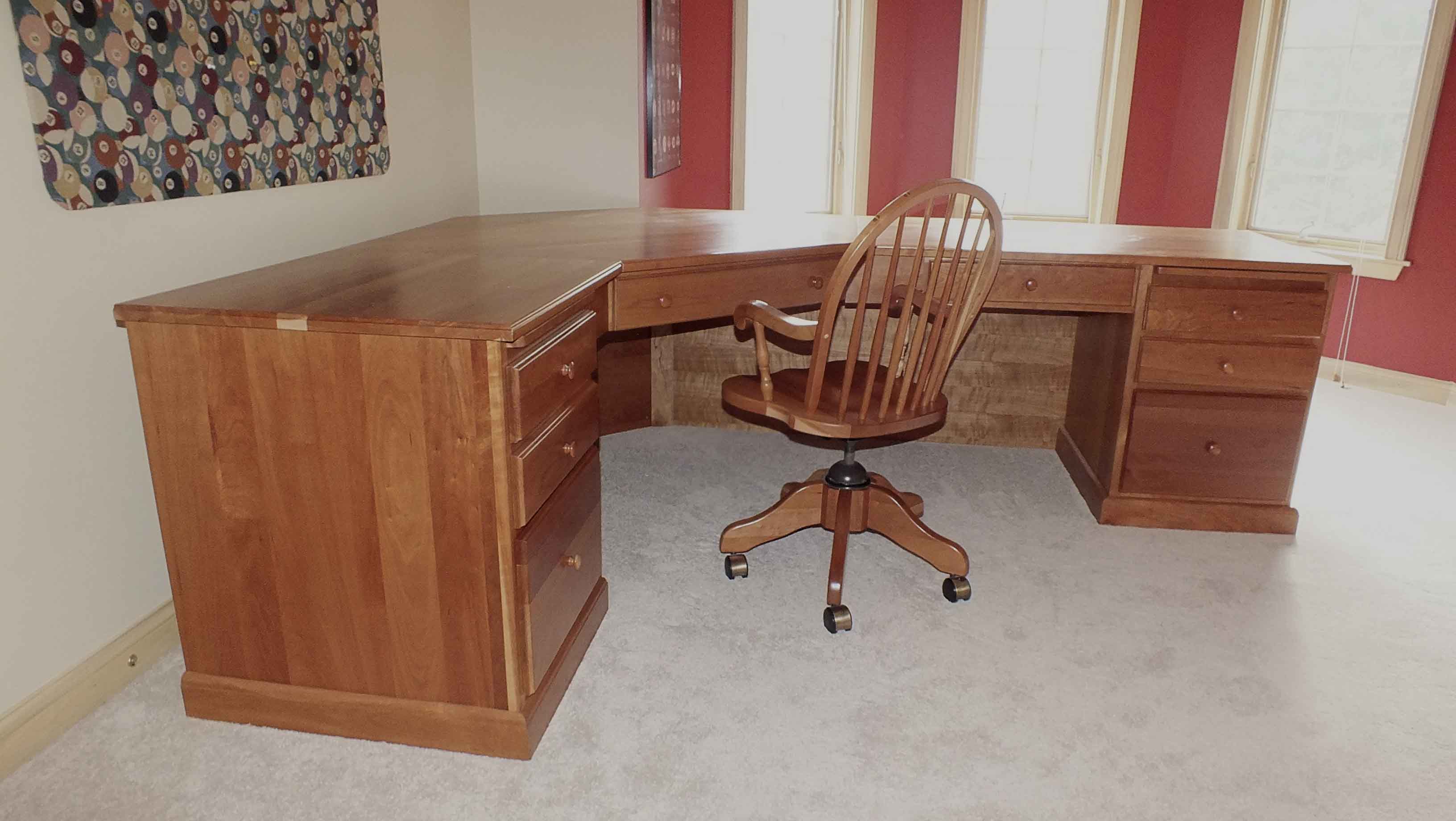 Custom Designed Cherry Wood Desk