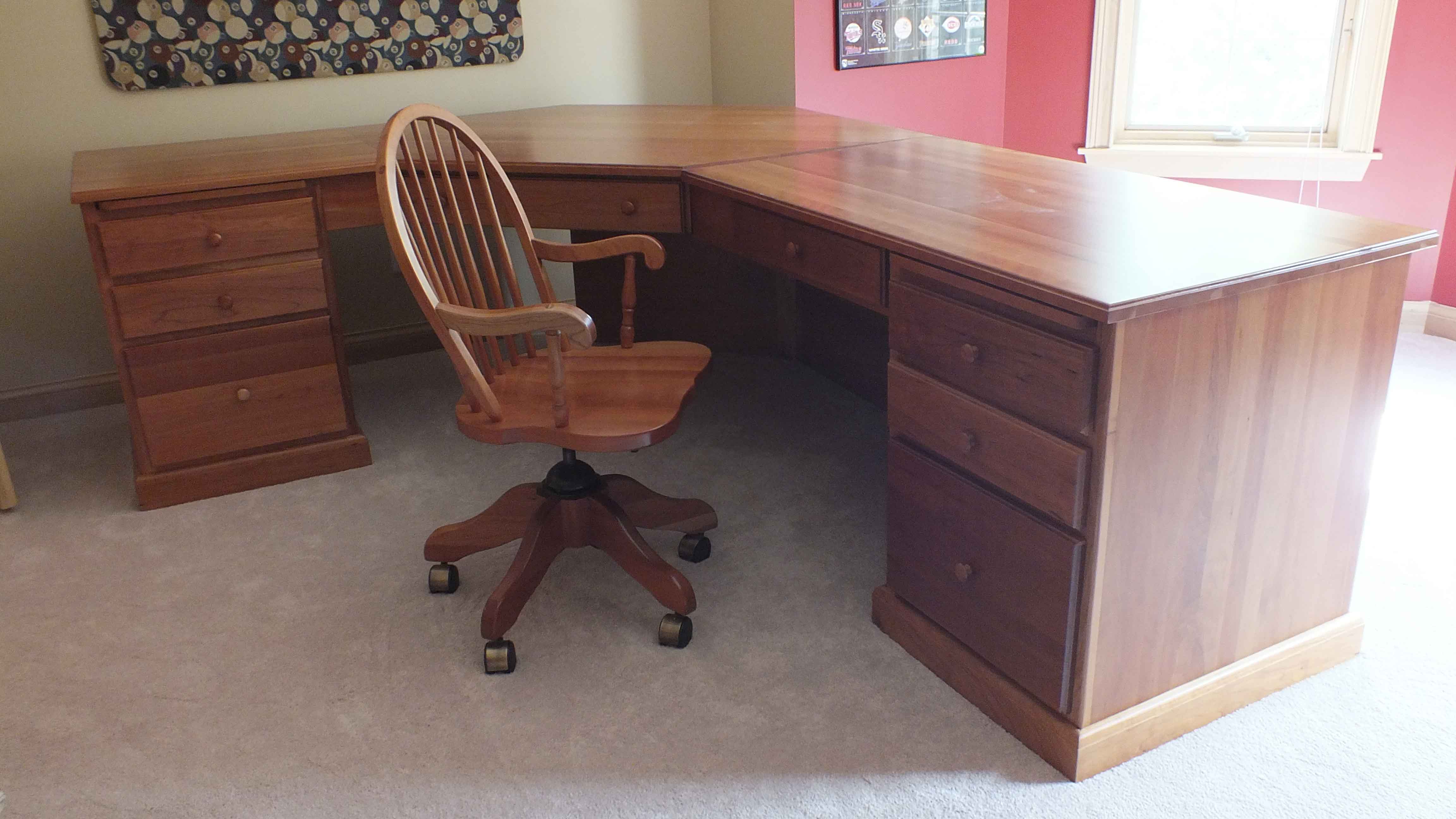 Custom Designed Cherry Wood Desk