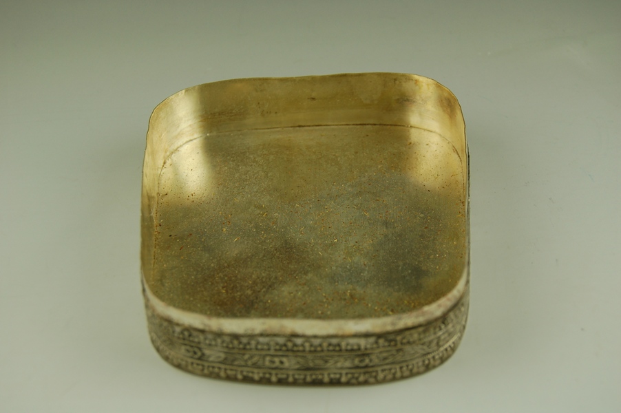 Chinese Silver and Porcelain Shard Box