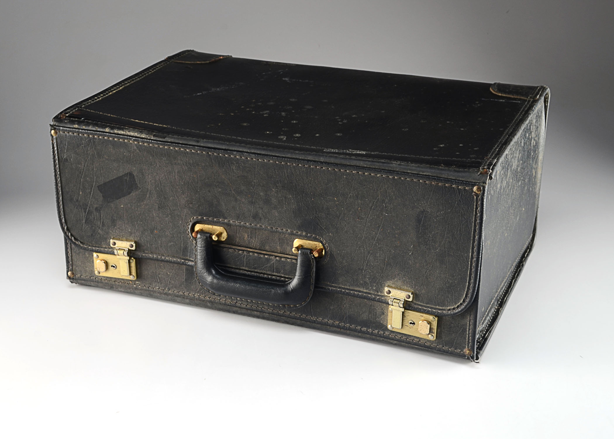 Vintage Black Leather Portfolio Case