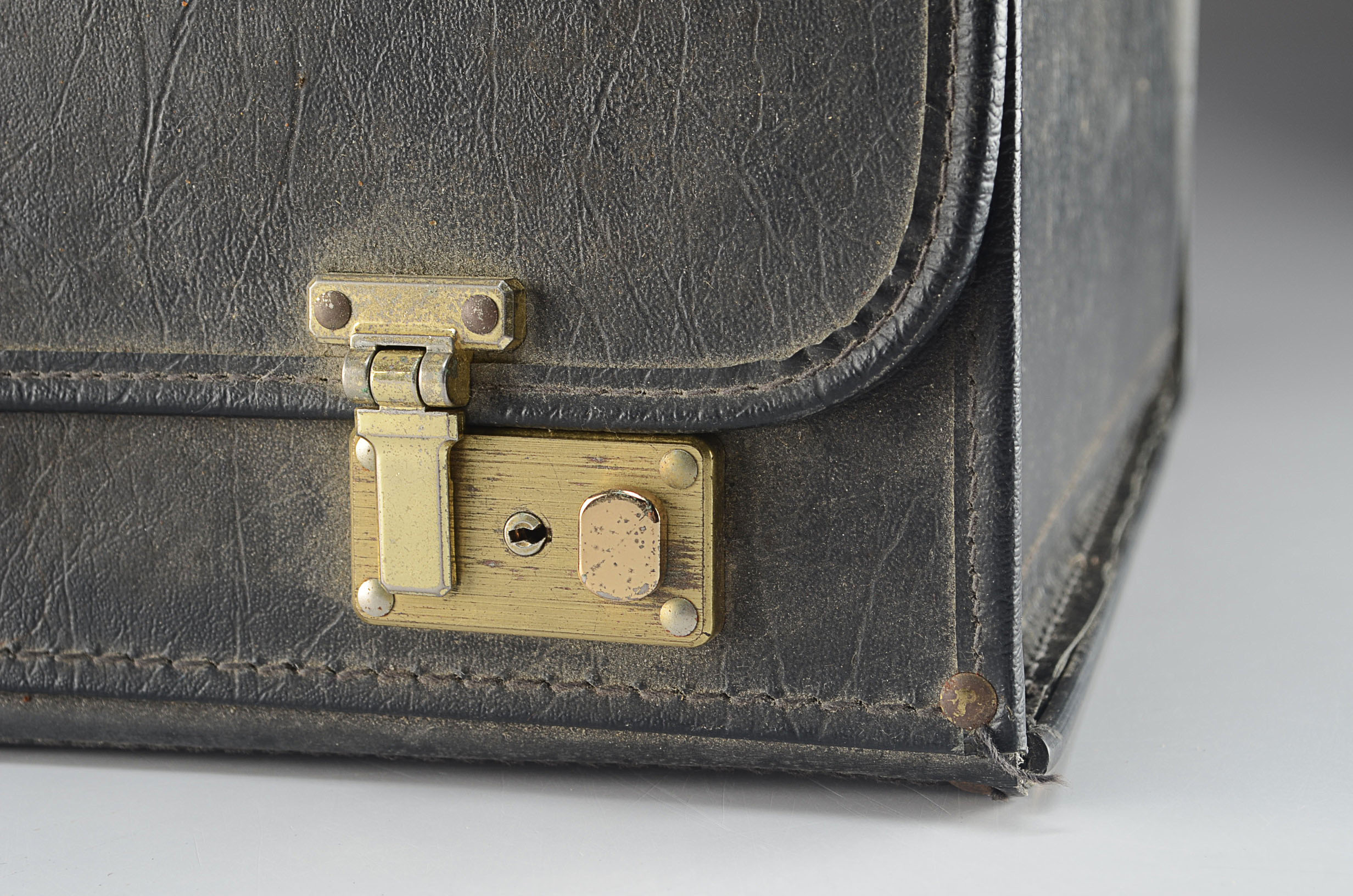 Vintage Black Leather Portfolio Case