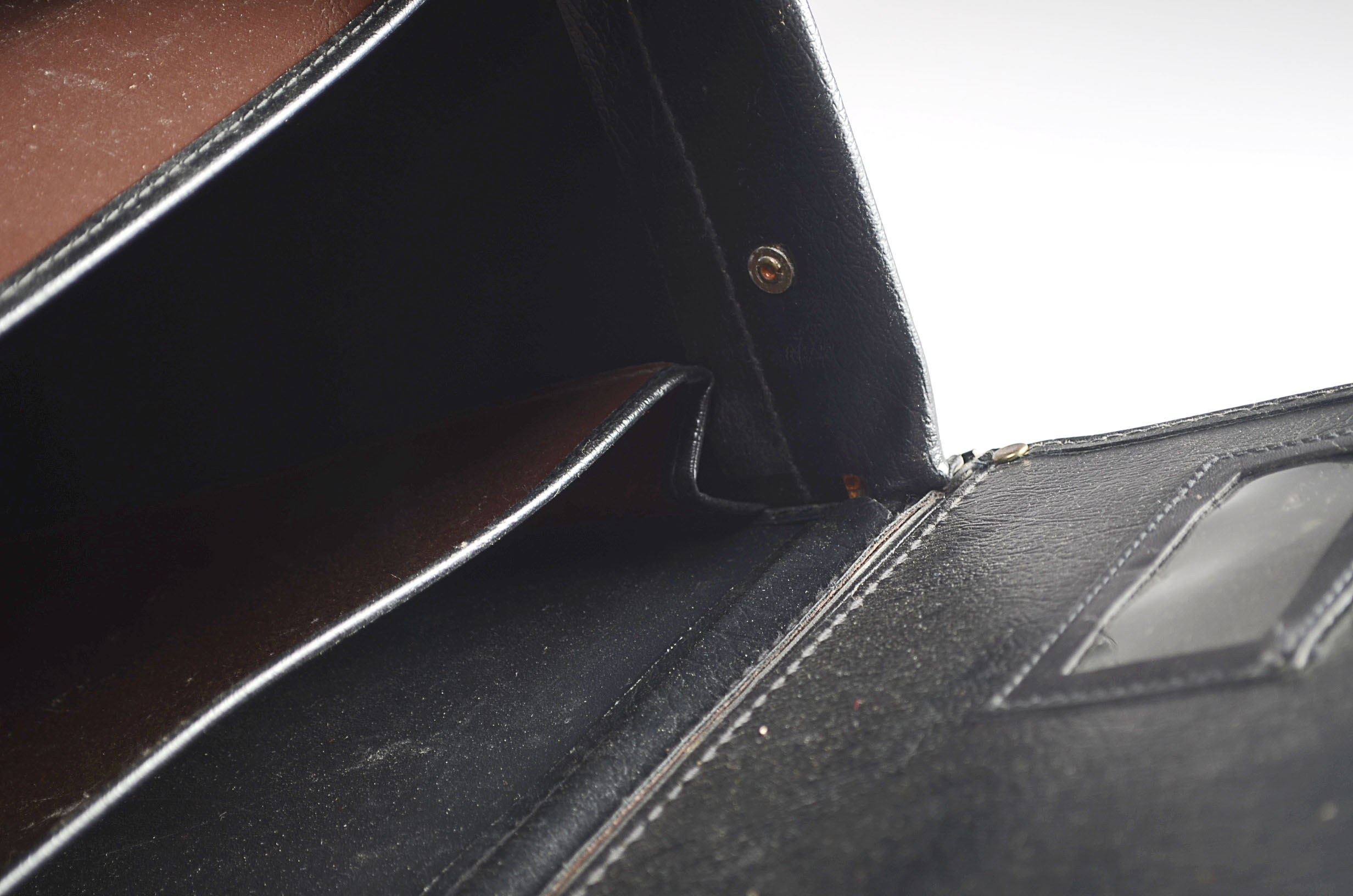 Vintage Black Leather Portfolio Case