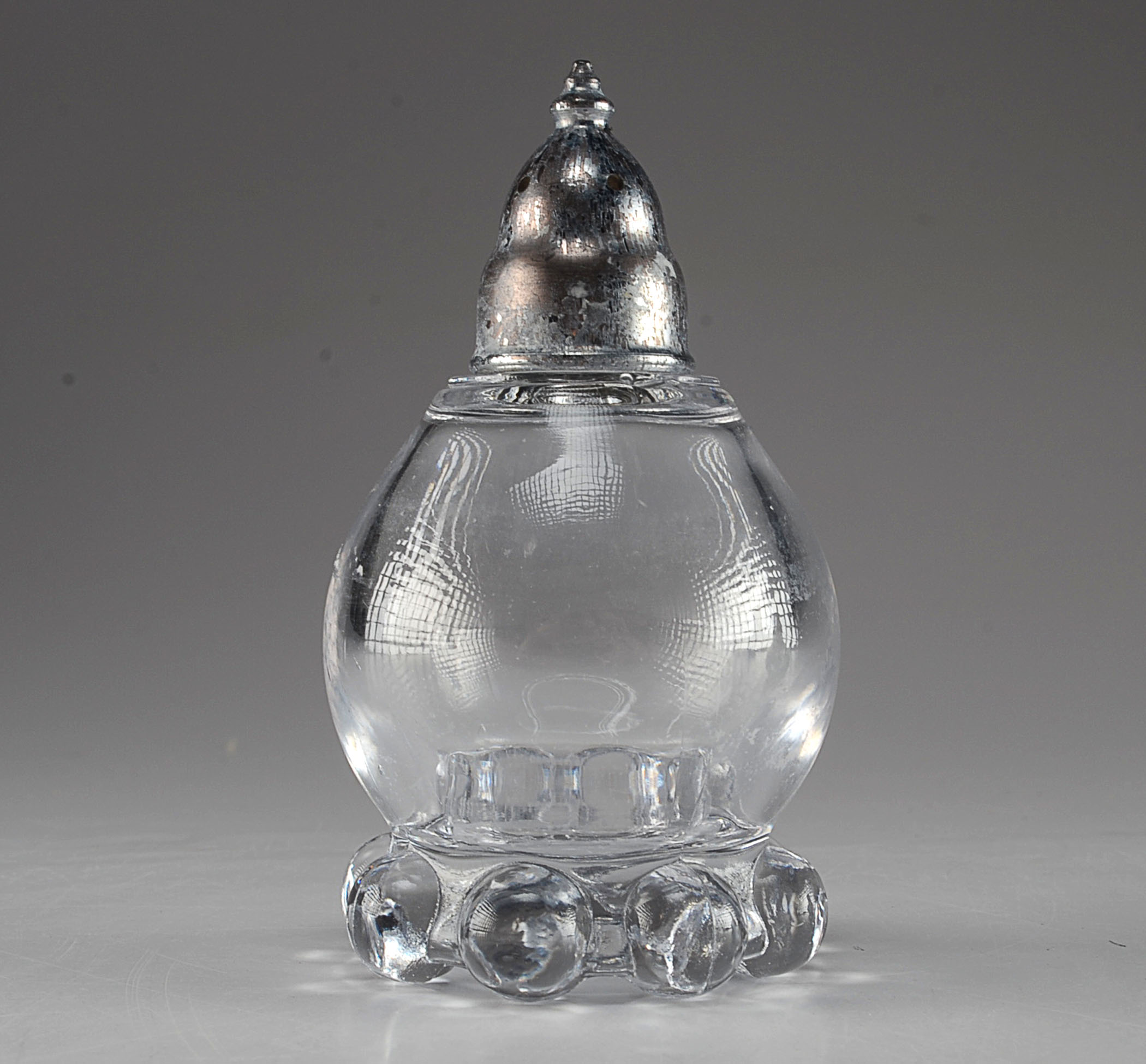 Vintage Candlewick And Hand Decorated Porcelain Salt Shaker