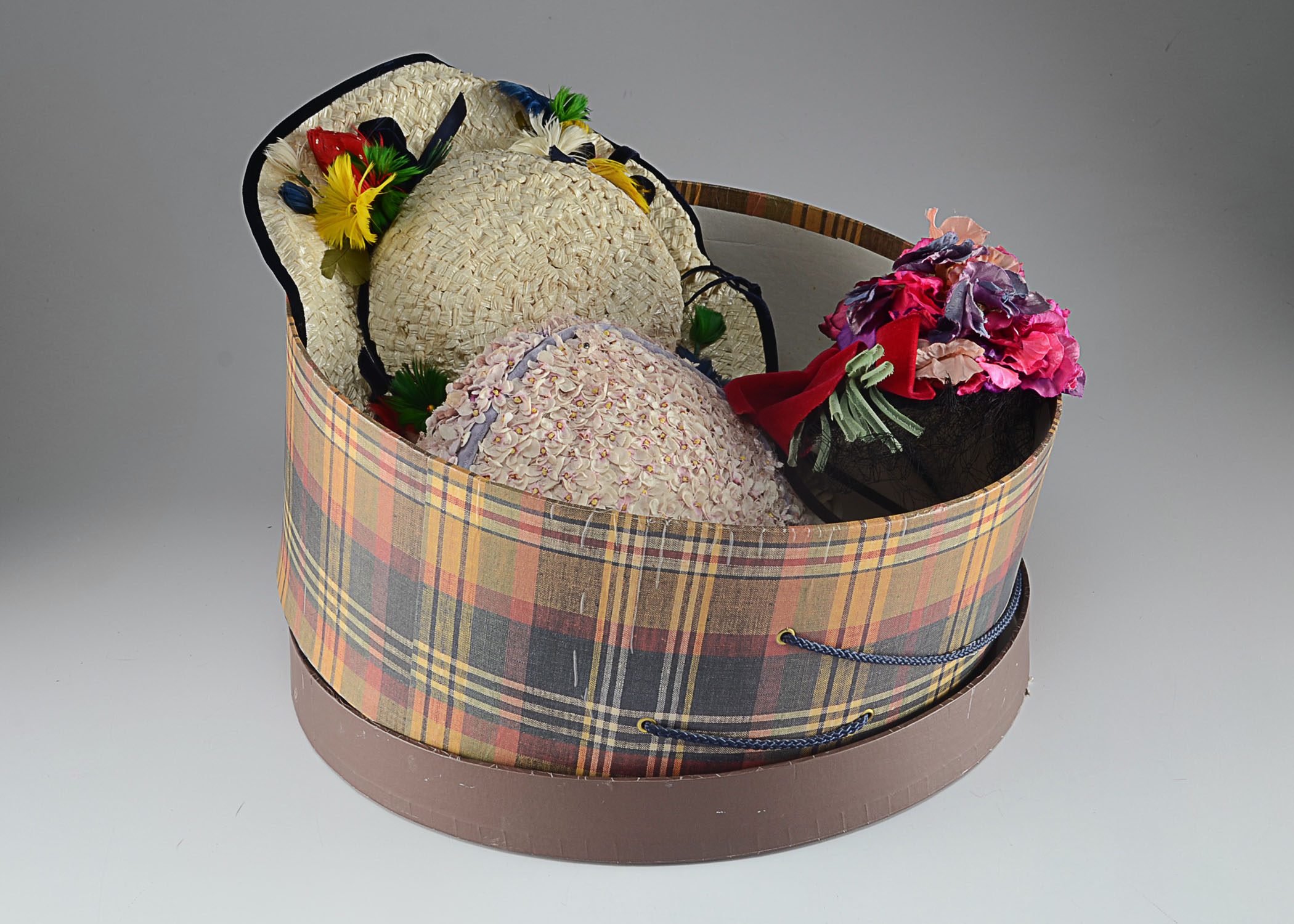 Collection Of Vintage Hats In Hatbox