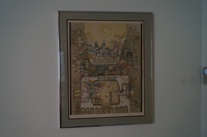 Signed and Numbered Abstract City Park Drawing