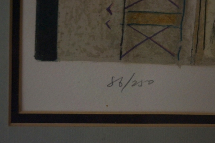 Signed and Numbered Abstract City Park Drawing