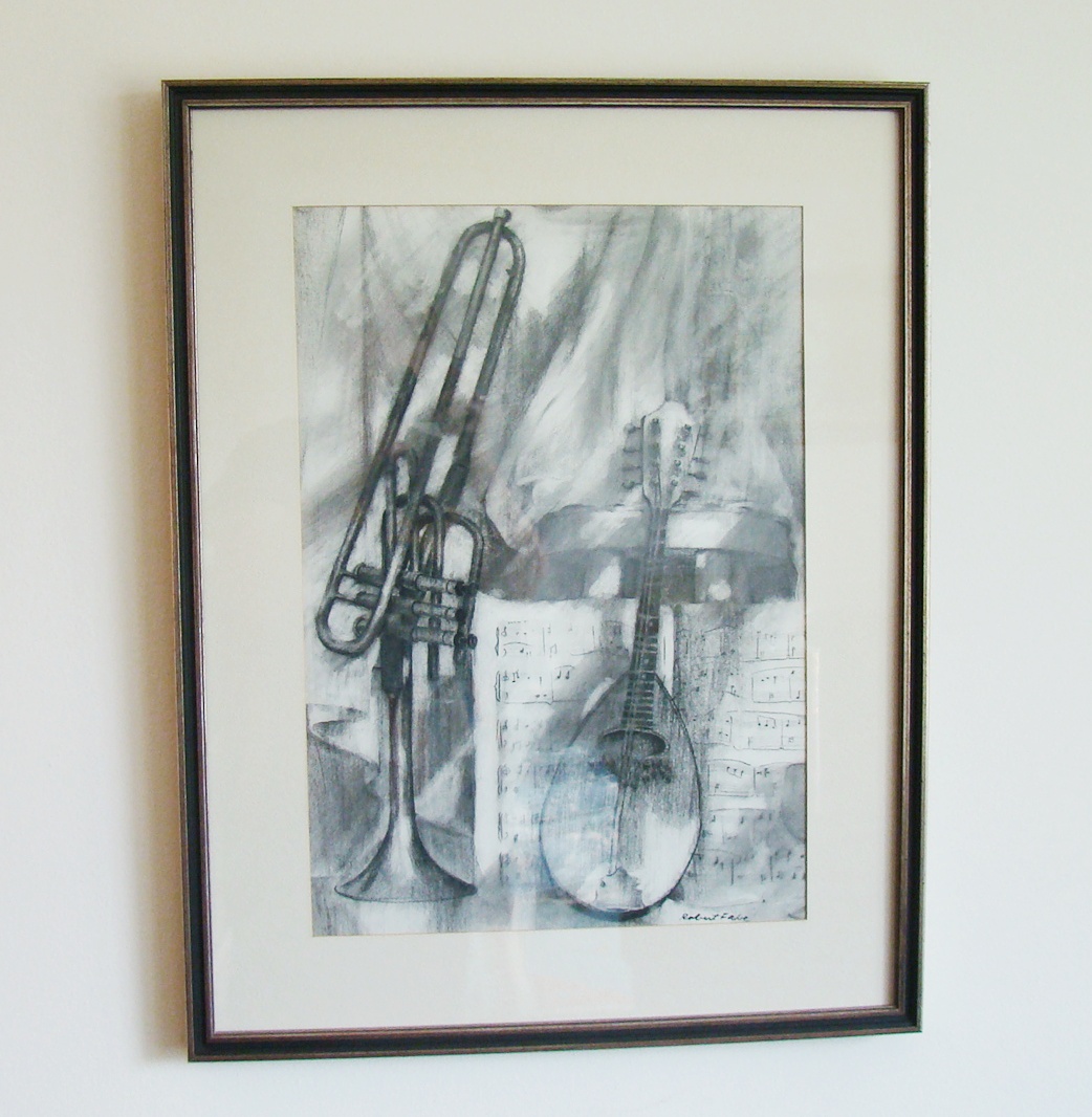 Robert Fabe "Music" Pen and Ink Drawing