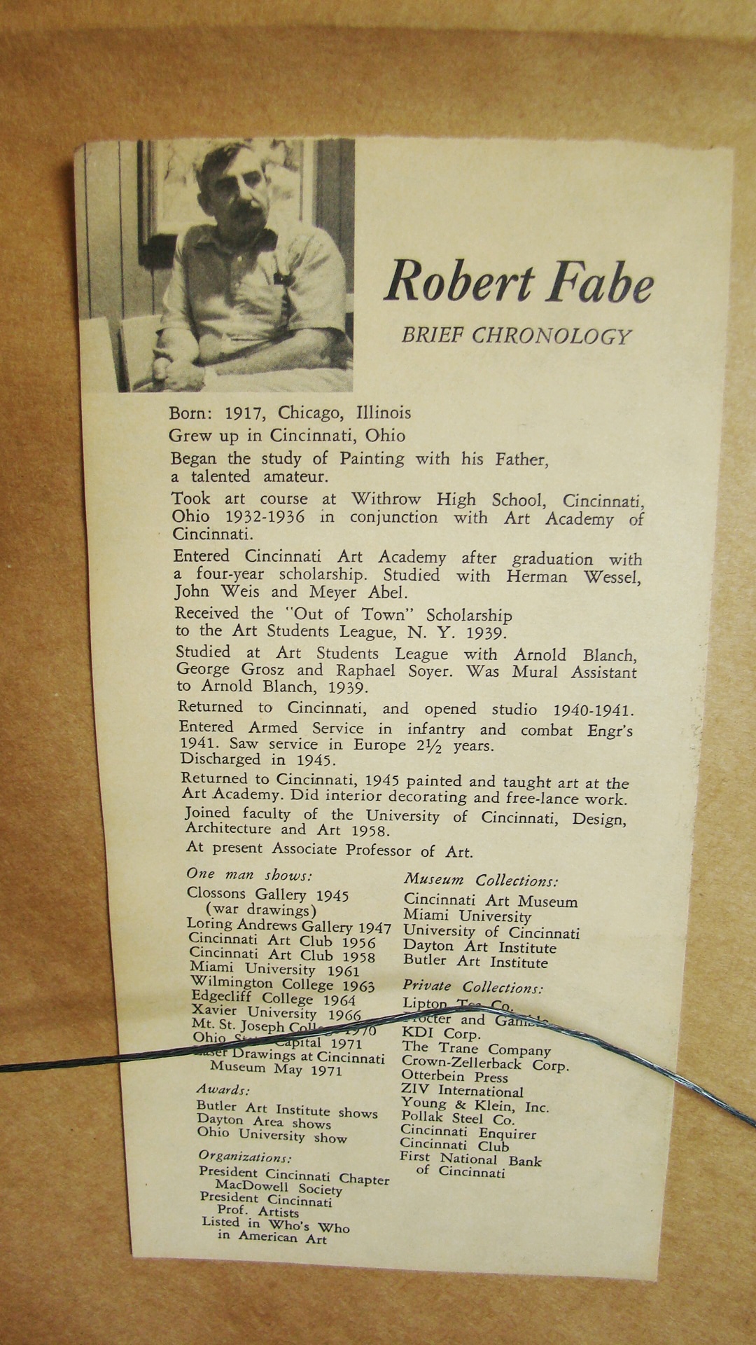 Robert Fabe "Music" Pen and Ink Drawing