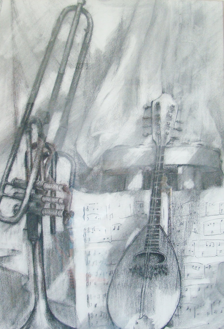 Robert Fabe "Music" Pen and Ink Drawing