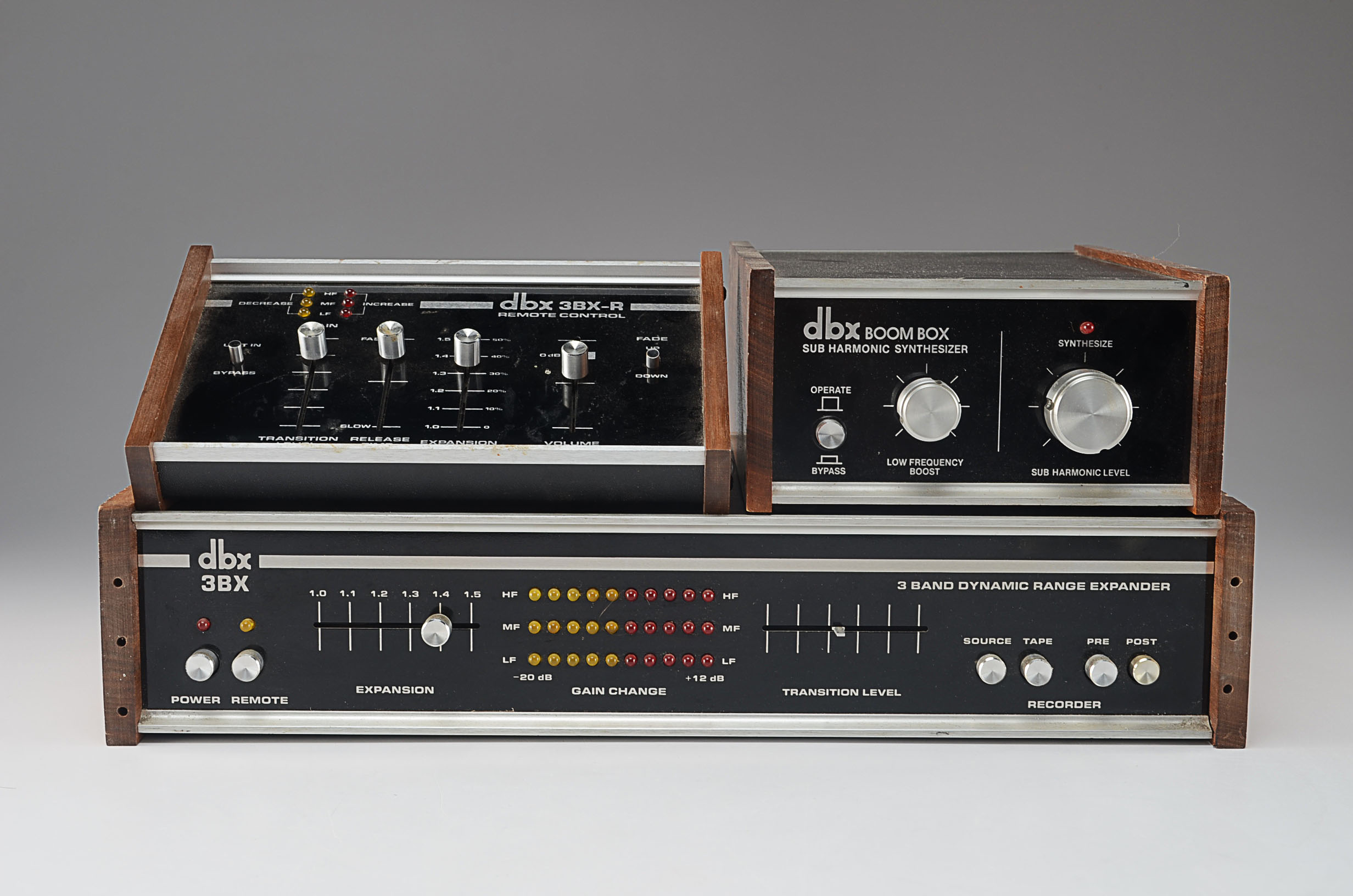 dbx 3 Band Dynamic Range Expander, Boom Box Sub Harmonic Synthesizer, and 3BX-R Remote Control