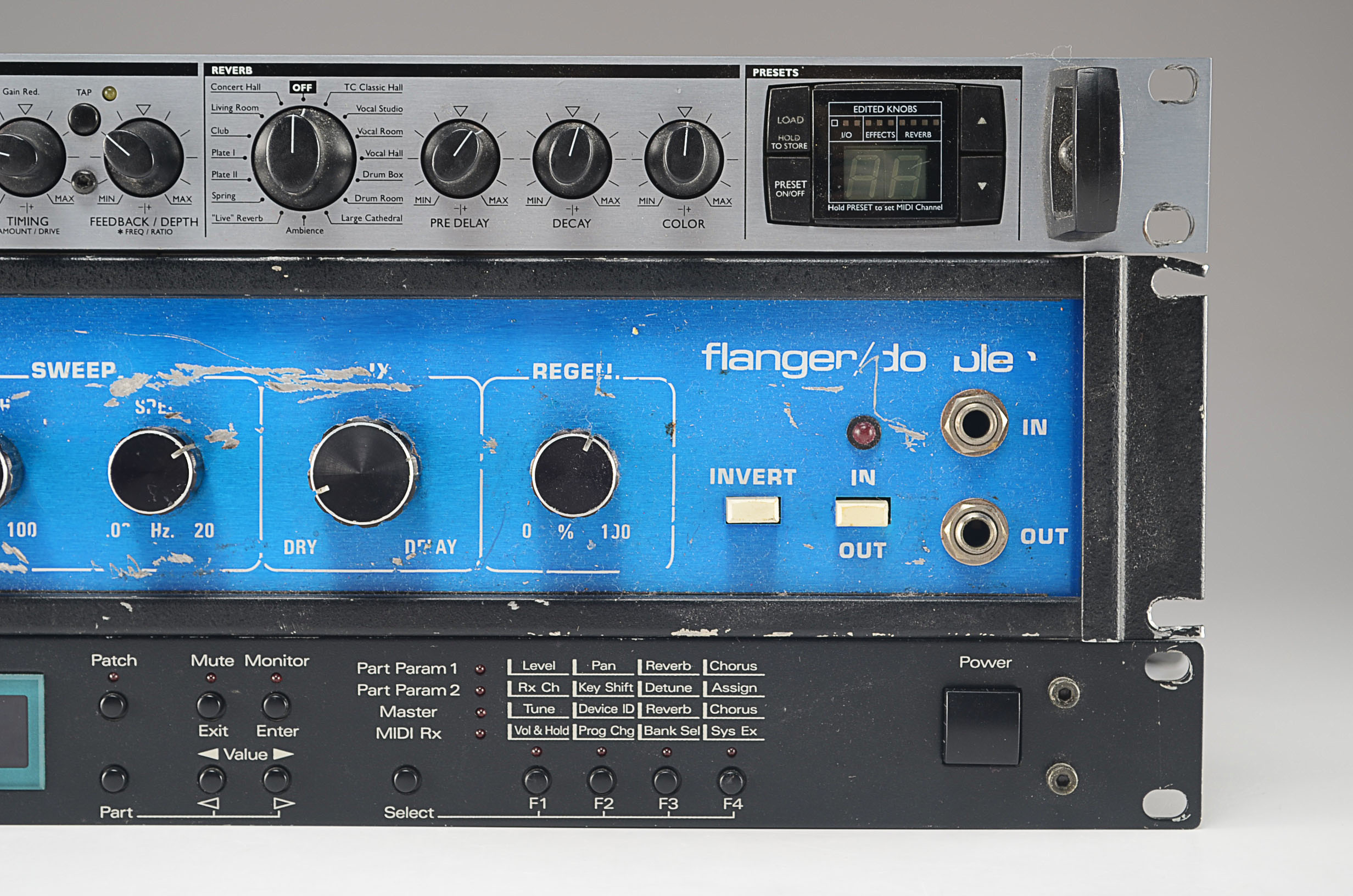 T.C. Electronic M300 Dual Engine Processor, MXR Flanger/Doubler, Roland Sound Expansion Vintage Synth M-VS1