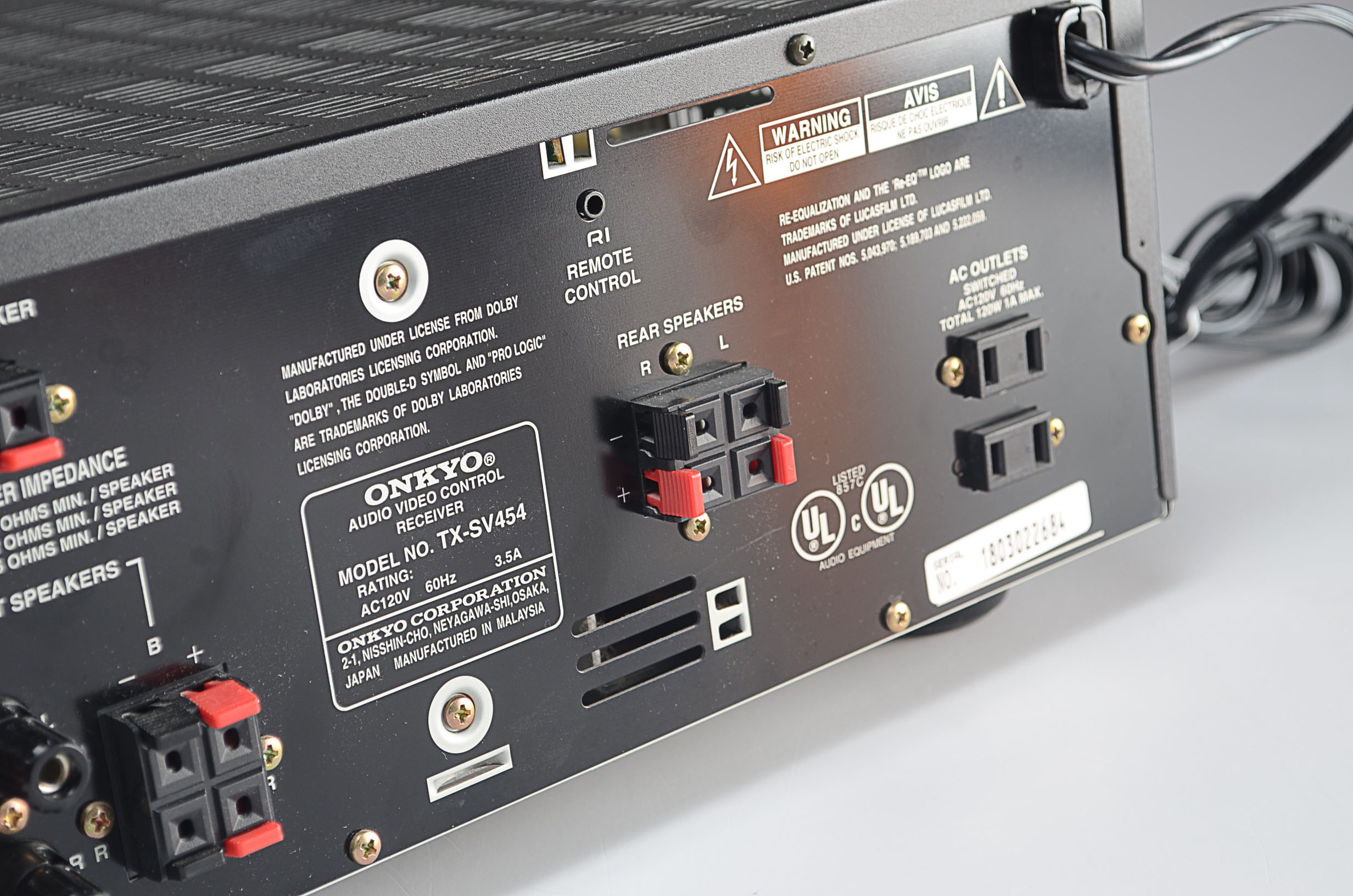 Onkyo TX-SV454 Audio Video Control Receiver