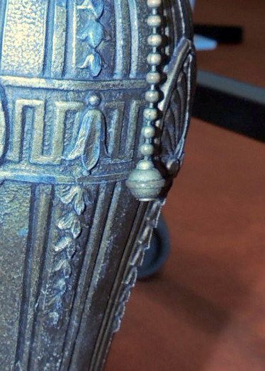 Vintage Handel-Style Lamp with Painted Glass Shade