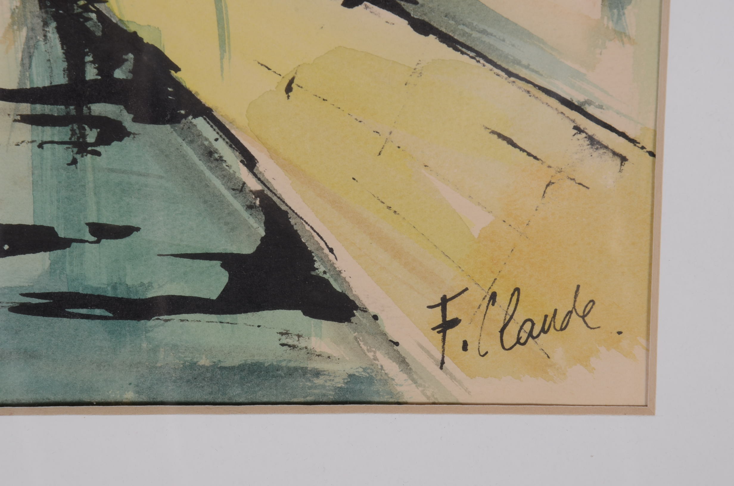 F. Claude Original Watercolor of Paris