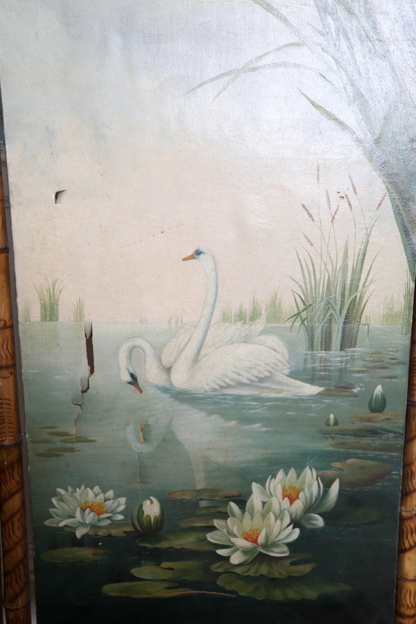 Vintage Tri Fold Bamboo Decorative Screen