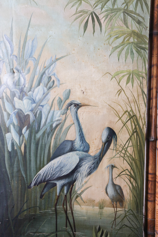 Vintage Tri Fold Bamboo Decorative Screen