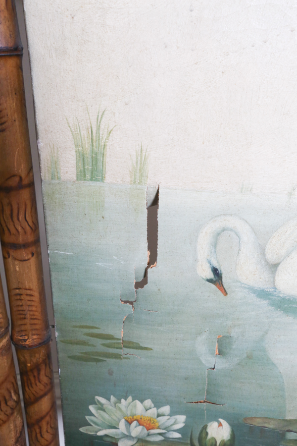 Vintage Tri Fold Bamboo Decorative Screen