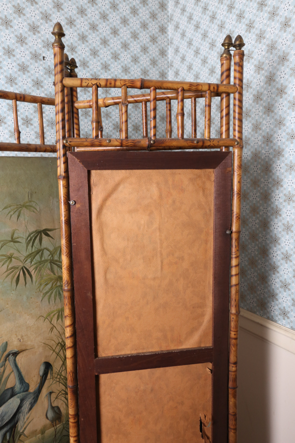 Vintage Tri Fold Bamboo Decorative Screen