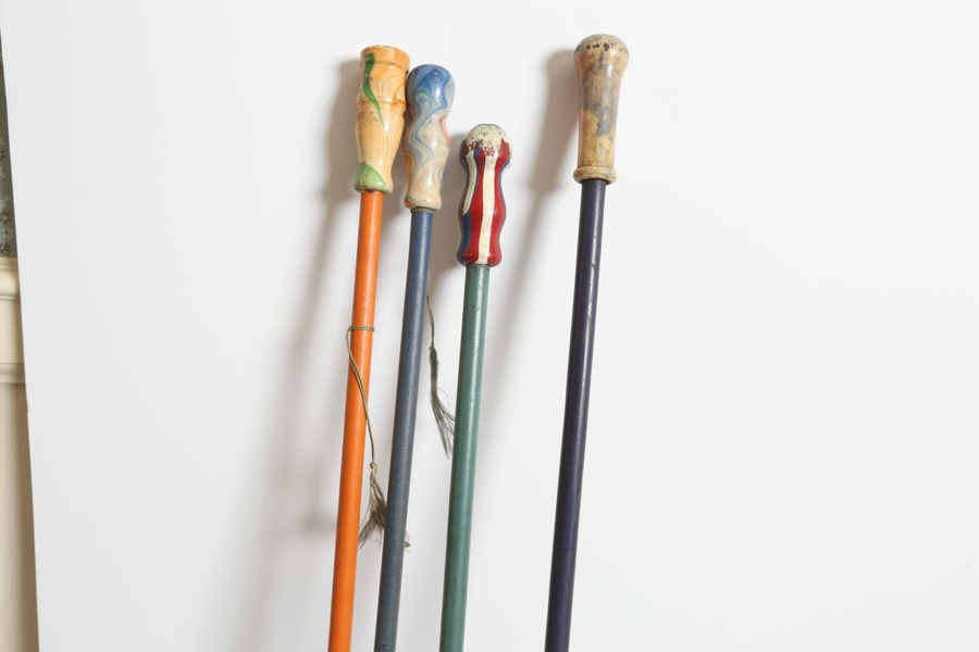 Group of 9 Vintage Wood Canes Carnival