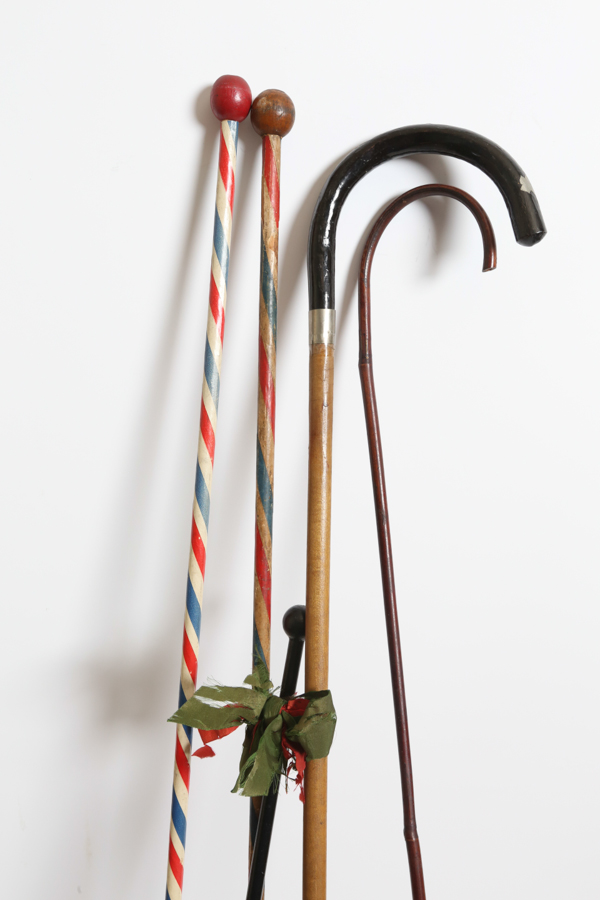 Group of 9 Vintage Wood Canes Carnival