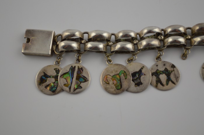 Sterling Silver Zodiac Charm Bracelet from Mexico