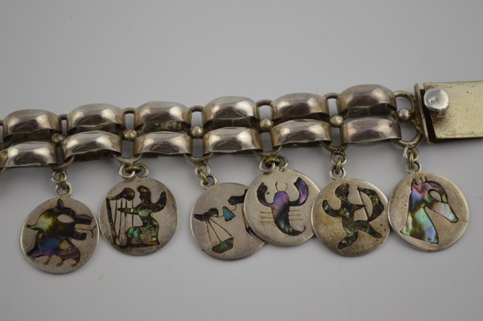 Sterling Silver Zodiac Charm Bracelet from Mexico
