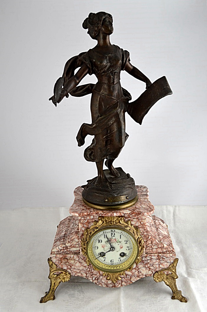 French Mantle Clock, circa 1890, after Rousseau