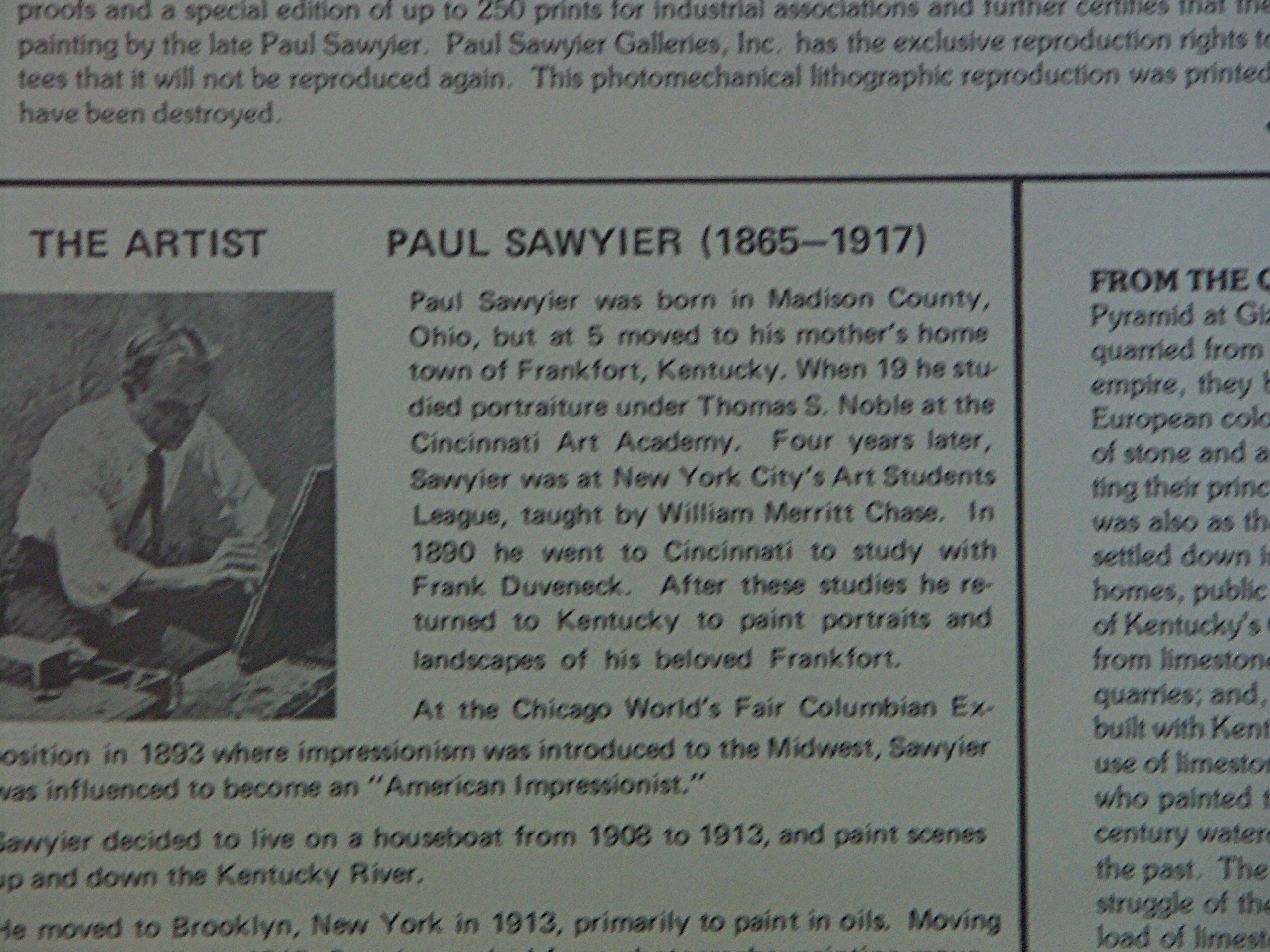 Paul Sawyier Limited Edition "From The Quarry" Print