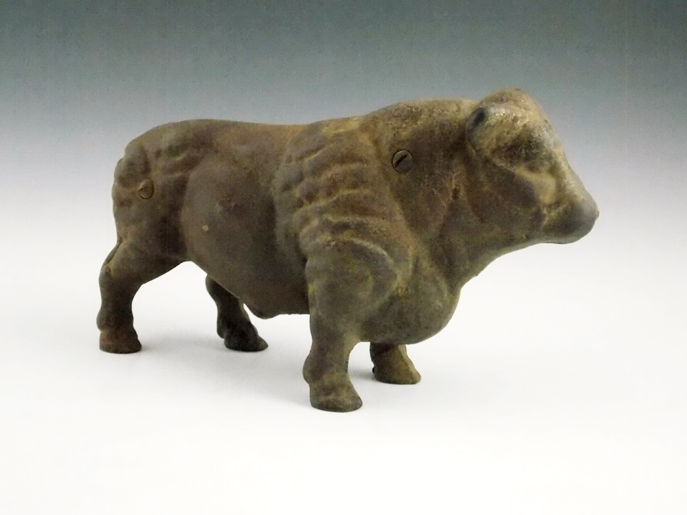 Vintage Cast Iron Bull Bank