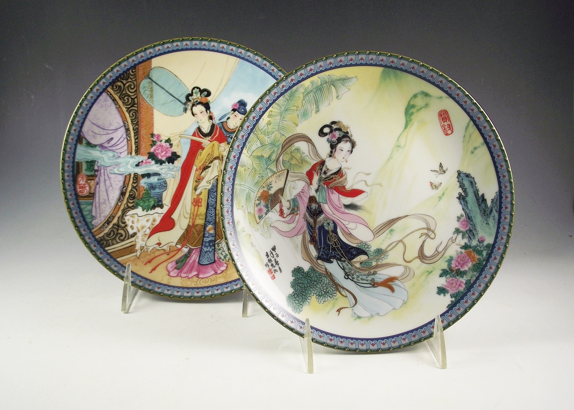 1985 and 1986 Imperial Jingdezhen Porcelain Collectible Plates
