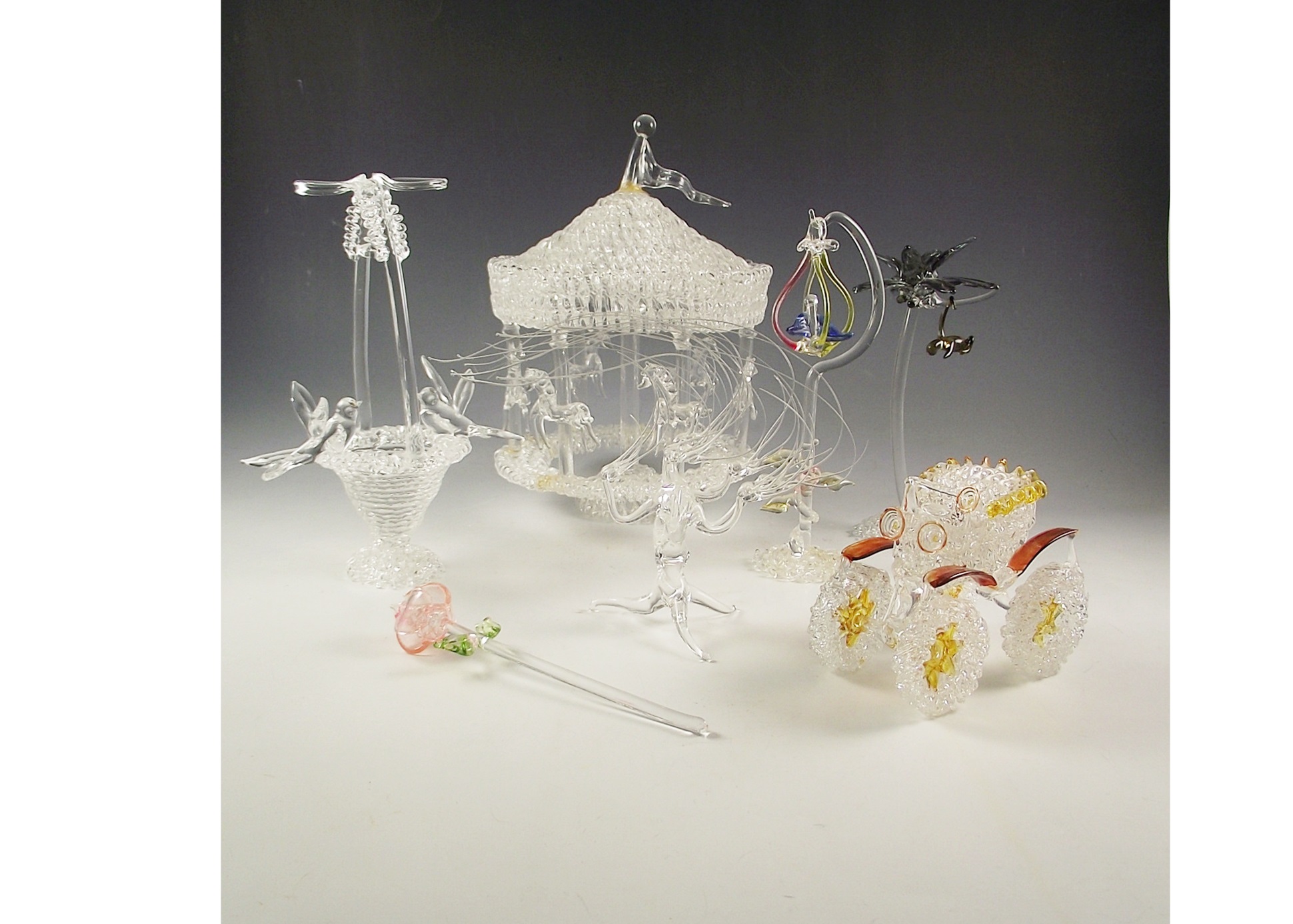 Collection of Spun Glass Figurines