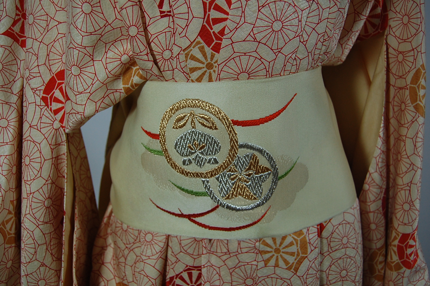 Vintage Men 's Silk Kimono and Obi