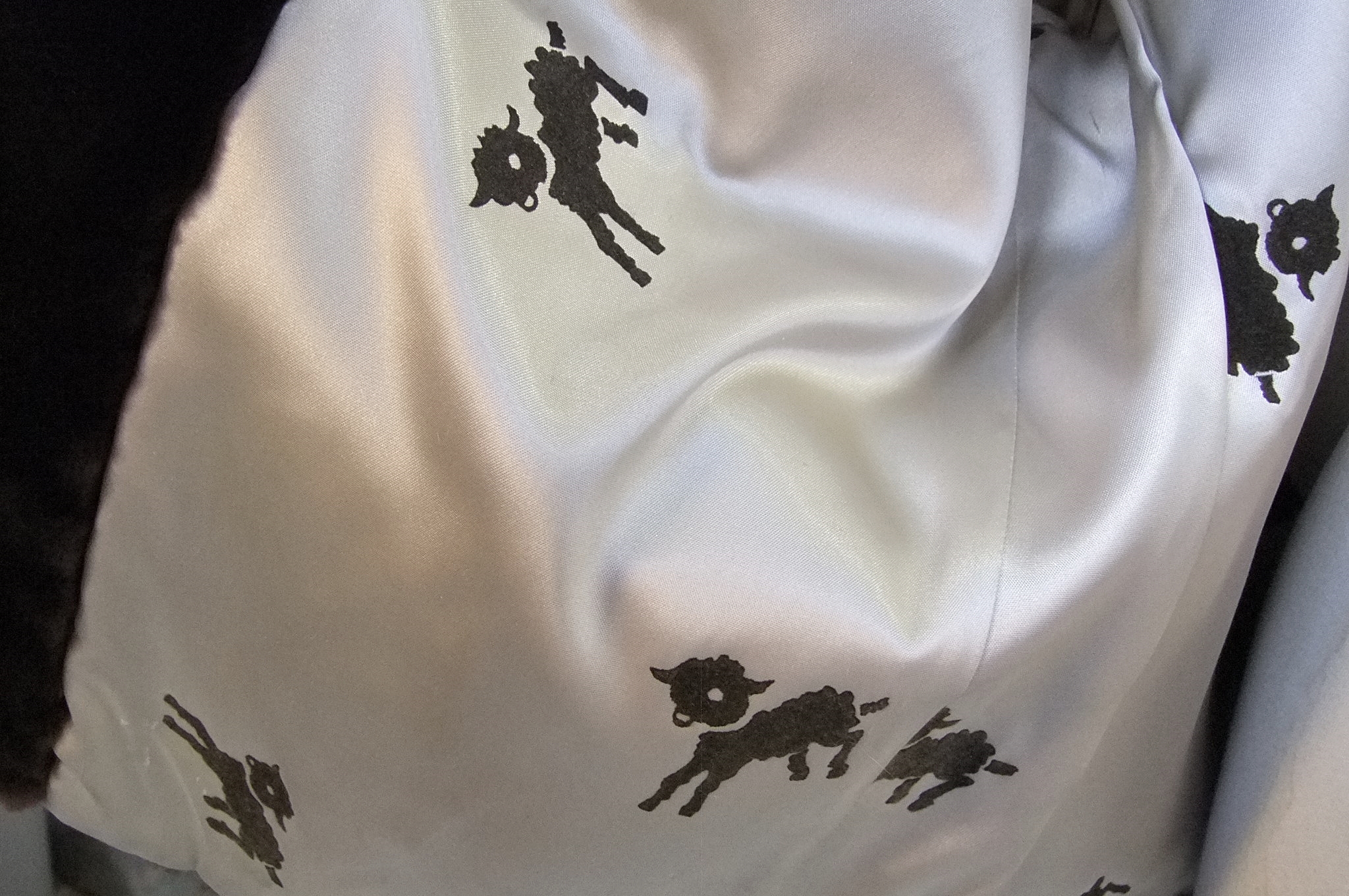 Vintage Sheared Faux Beaver Jacket With Embossed Lining