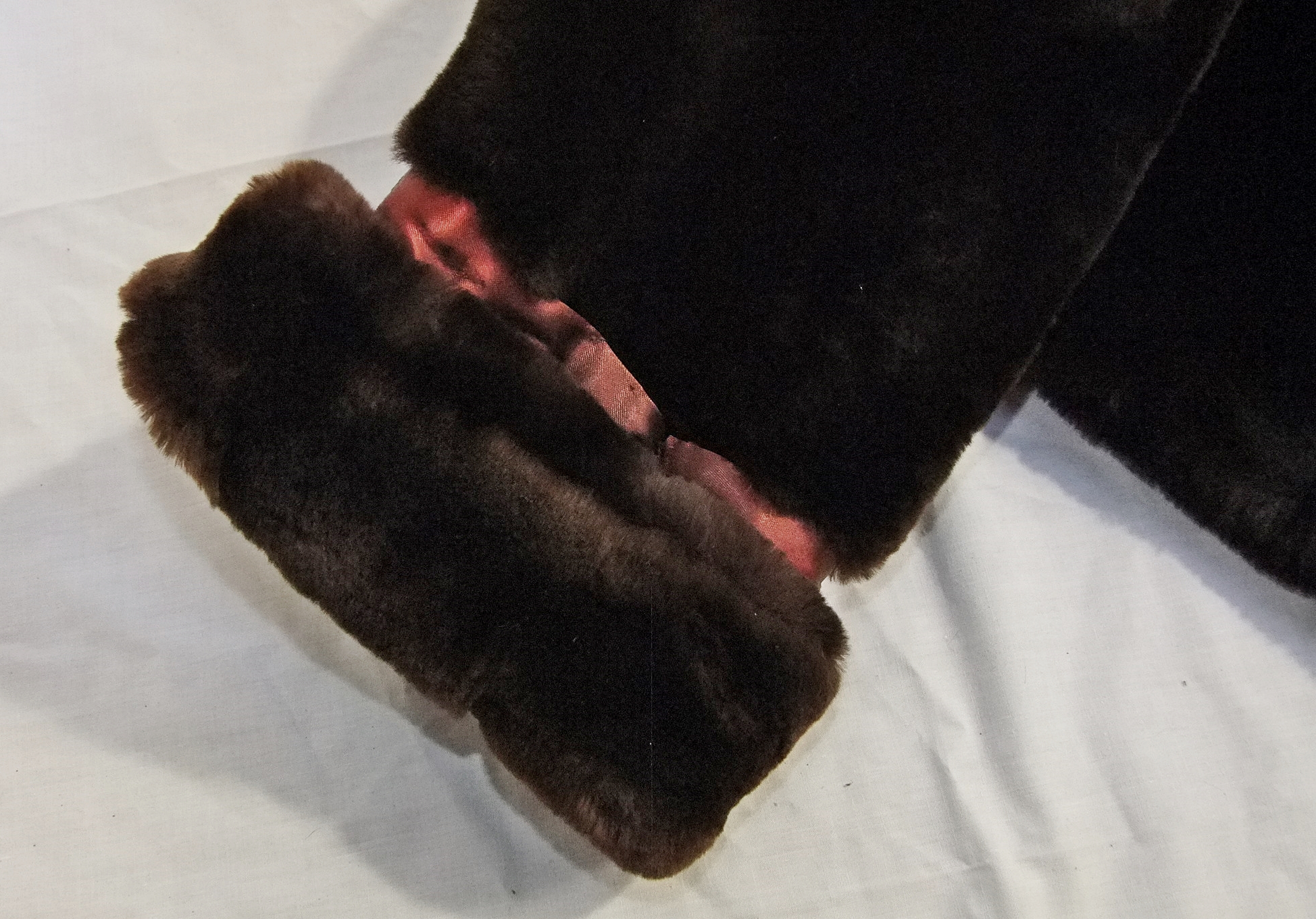 Vintage Sheared Faux Beaver Jacket With Embossed Lining