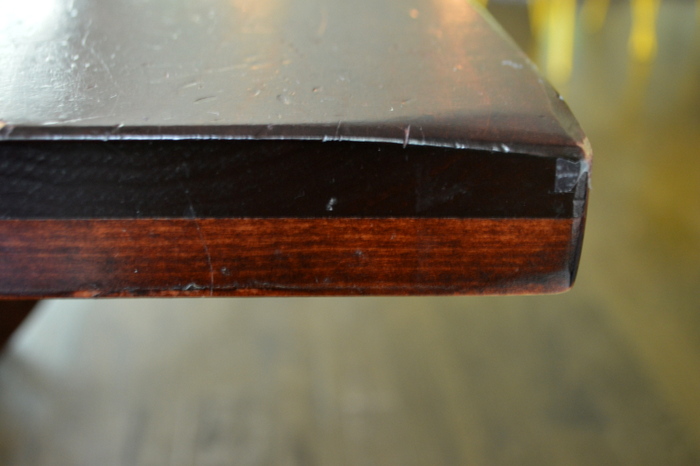 Hardwood Tressel Table w/Forged Iron Curule Style Base From Lillian August