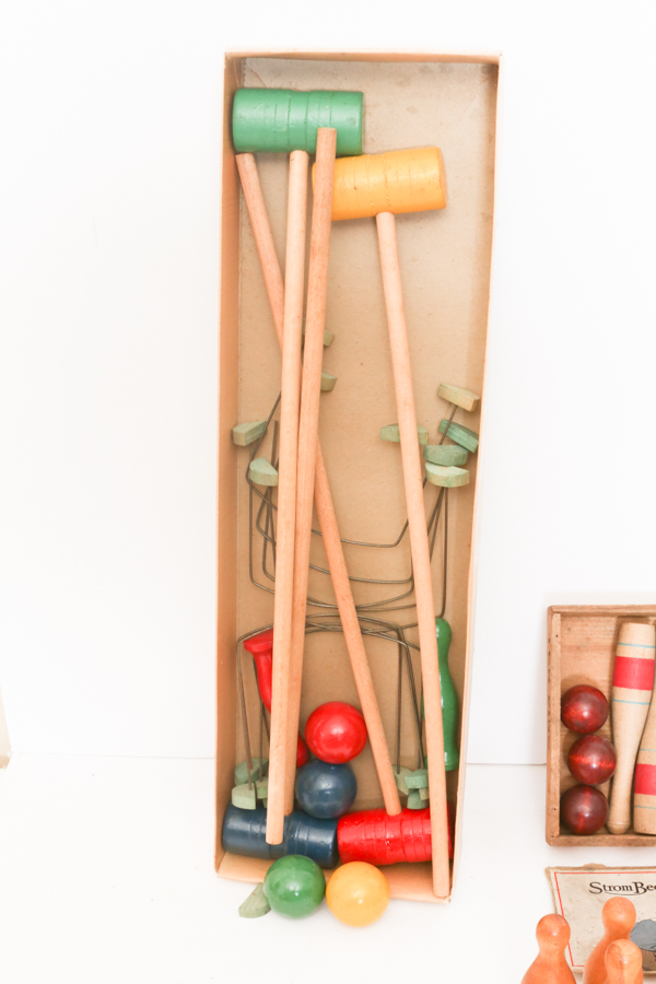 Vintage Wood Ten Pin Bowling Set & More EBTH