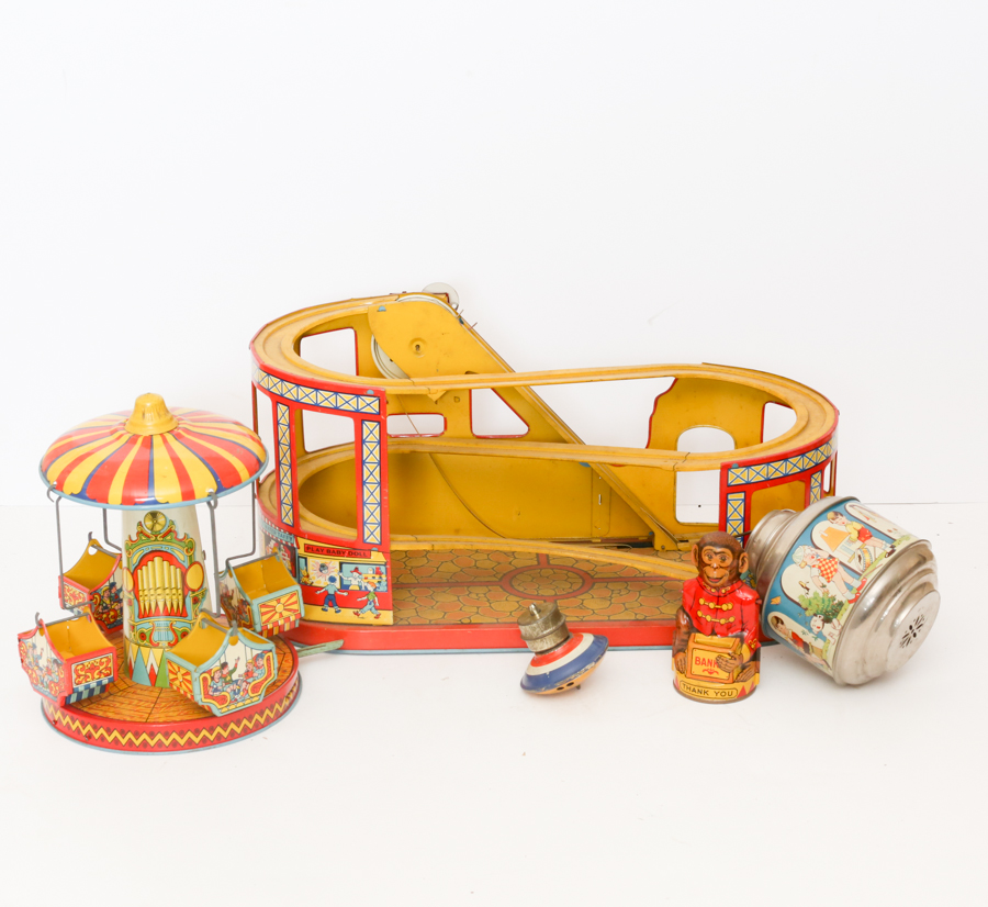 Vintage Tin Wind Up Toys Chein, Gibbs